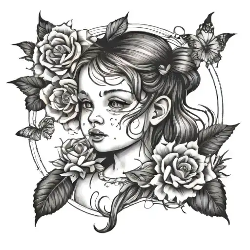 Meaningful Tattoo Of Little Girl