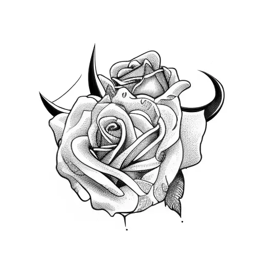 Bull With White Rose