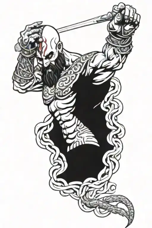 Character Kratos With Decapitated Medusa Head In His Hands