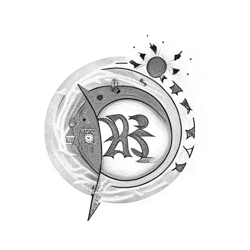 The Name Basma With A Small Moon Design And The Date Of 13 November 2023 In Greek Numbers