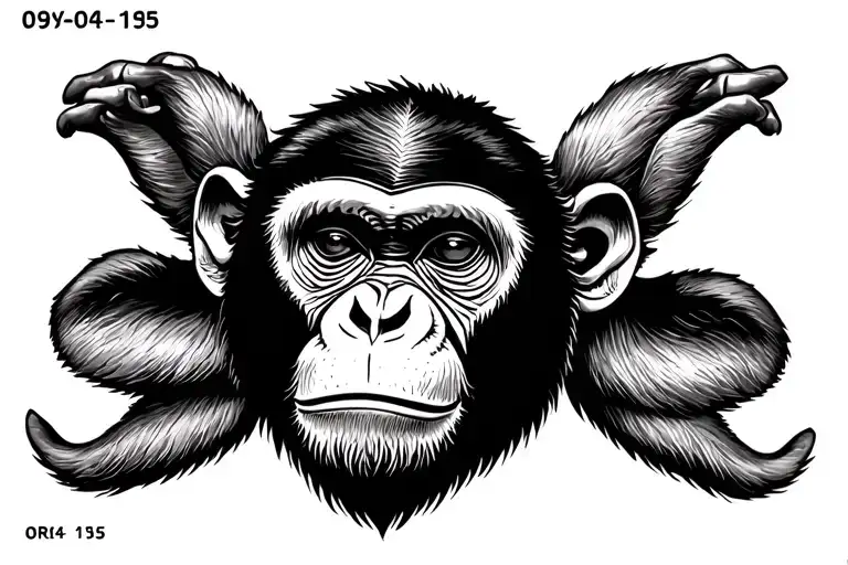 Original Tattoo On A Monkey Base With The Date 09-04-1956