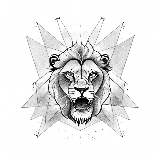 A Lions Head With Musical Background