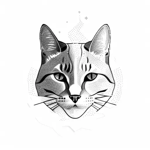 A Majestic Mountain Range With A Silhouette Of A Cat Perched On Top