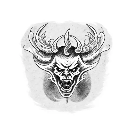 A Beer Bottle Morphing Into A Devil Tail With Horror-themed Background