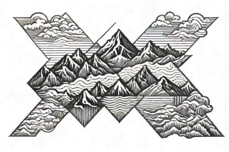 Symmetrical Mountain Range