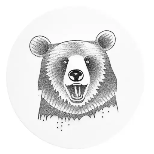 Bear In Front Of A Mirror With A Small Bear On It