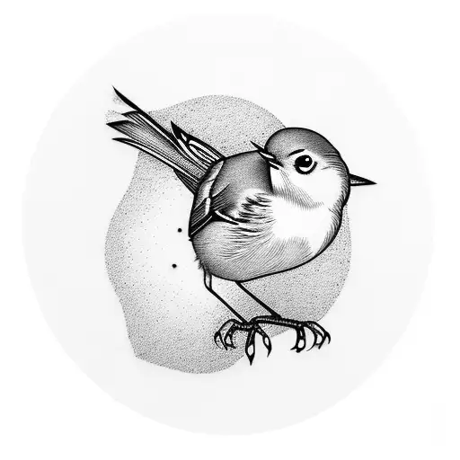 Outline Of A Robin On A Music Note