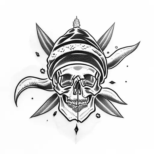 Skull Wearing A Beanie Hat