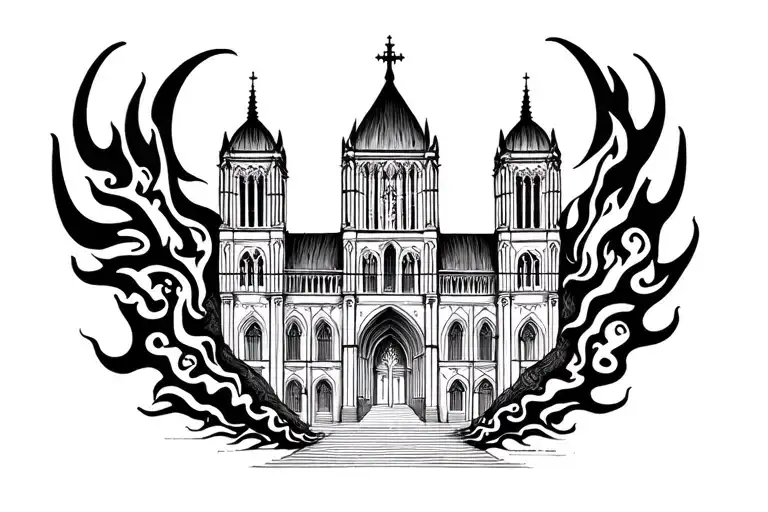 Burning Cathedral Of The Parisian God Of Mother