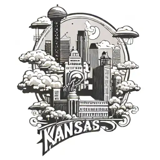 A Stylized Kansas City Skyline With Gaming And Football Symbols Hidden In The Architecture