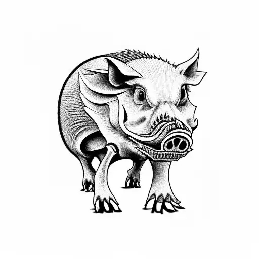 Hog Skeleton Standing Up