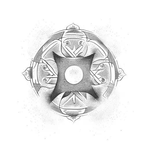 A Tattoo Design Representing The Five Elements In Chinese Philosophy