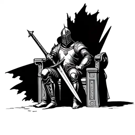 Knight On Throne Holding A Sword