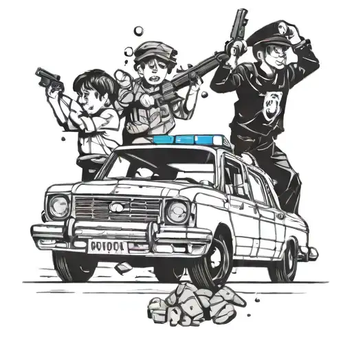 Boys Throw Stones At Police Car