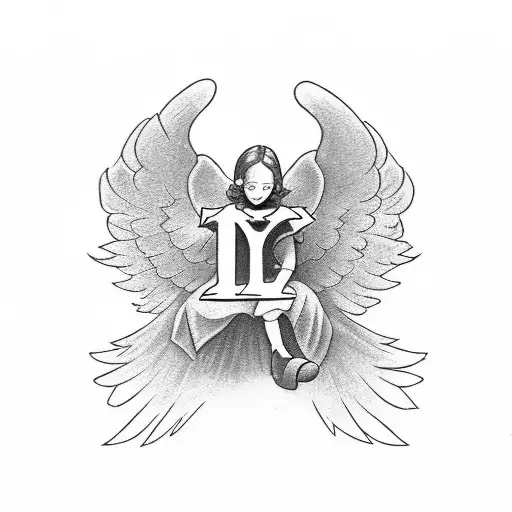 Write The Name Riley With A Small Angel At The Bottom Of The Letter Y