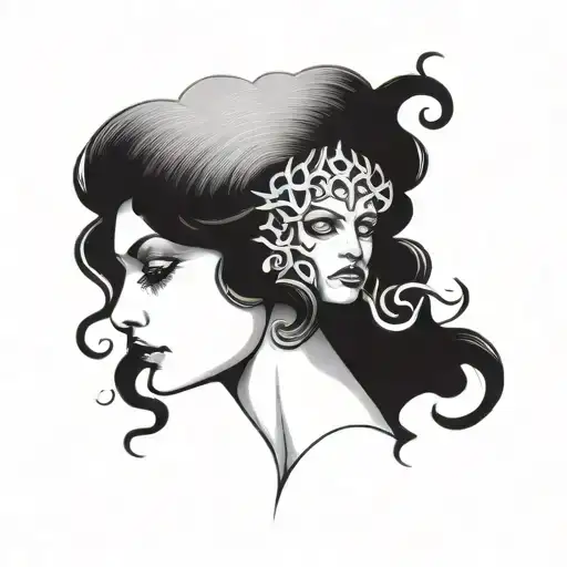 Medusa Gorgona With Scul Face