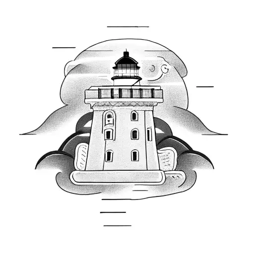 An Open Book With A Lighthouse Shining Its Light Onto The Pages
