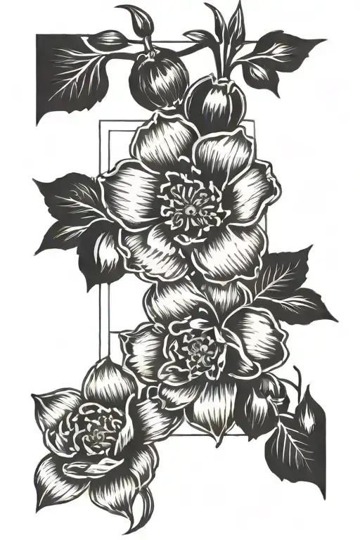 April Birth Flower And Laboratory Symbol Merging