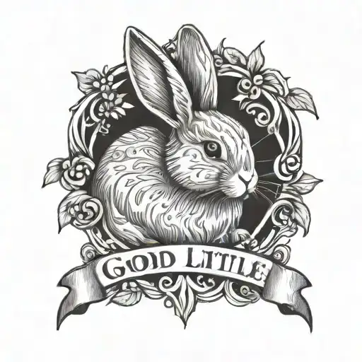 A Bunny Tattoo With The Words Good Little Bunny