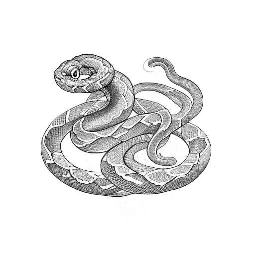 A Snake Coiled Around An Open Book
