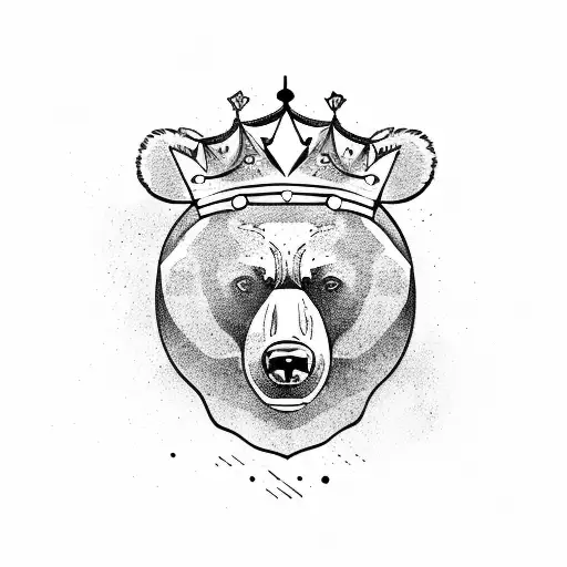 A Powerful Bear With A Crown And A Shield