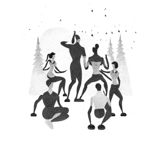 A Powerful Image Of A Fitness Trainer Coaching A Group Of People On Top Of A Mountain Peak