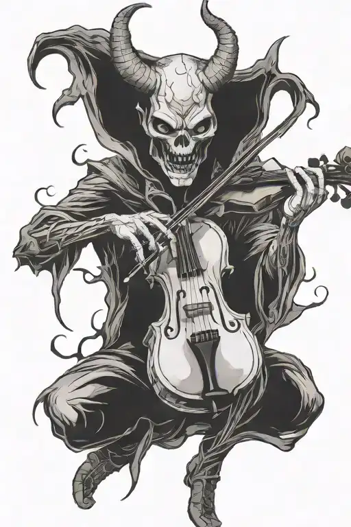 Evil Demon Playing Violin