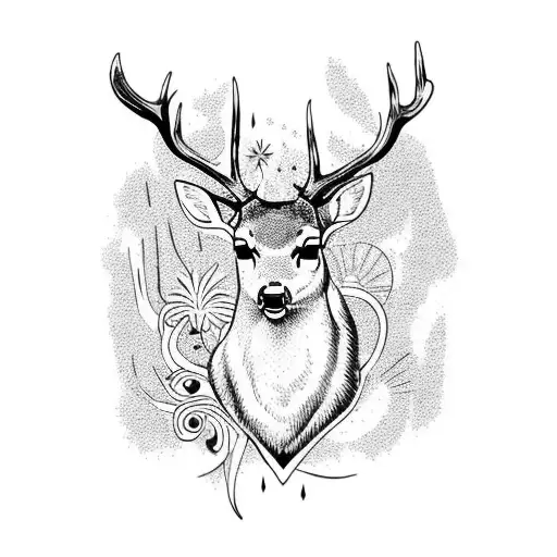 Deer Deadhead Outline