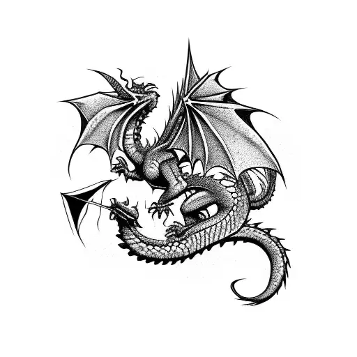 A Dragon Composed Of Gaming Symbols And Icons