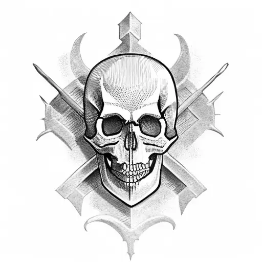 Skull Medieval Weapons Dark