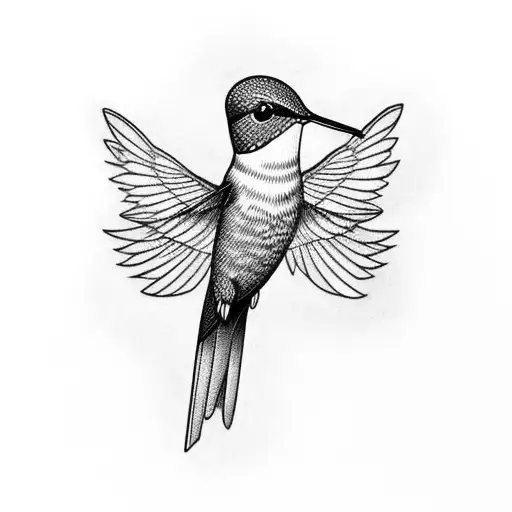 Hummingbird Carrying Cancer Ribbon