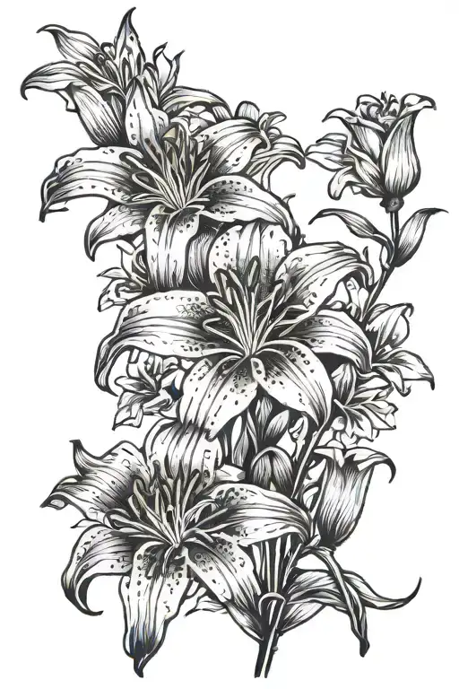 Lily Flowers With The Word Lily Hidden In The Stems