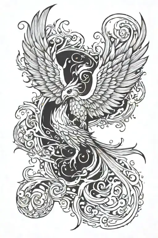 Blood And A Phoenix Rising From A Spark Of Flame