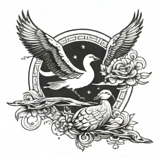 Moon And Goose Sitting