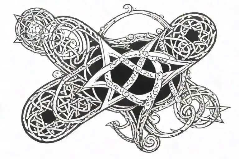 Infinity Symbol With Pentagrams Inside