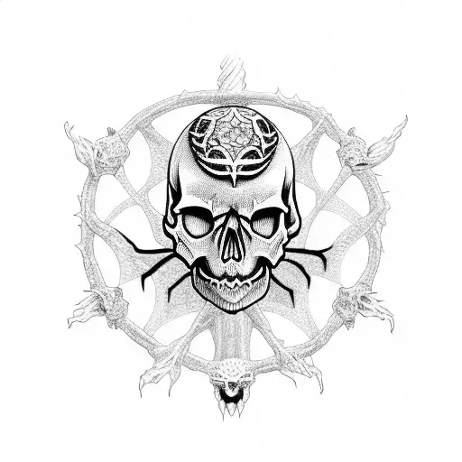 Skull And Spiders Love