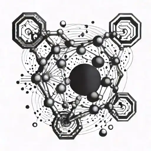 Chemical Structure Of Serotonin Molecule Combined With A Dna Double Helix