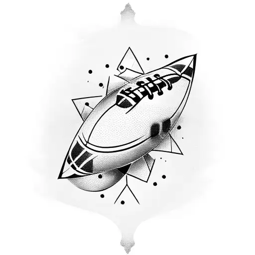 Depict A Football Player In A Blackwork Style