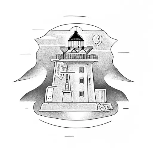 An Open Book With A Lighthouse Shining Its Light Onto The Pages