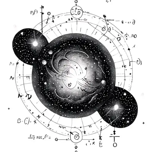 Quantum Physics Equations Intertwined With Galaxies And Space Elements
