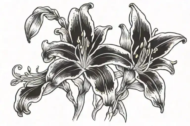 Lily Flowers With Word Lily Hidden In Stem