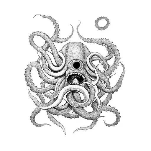 Kraken Emerging From Ocean