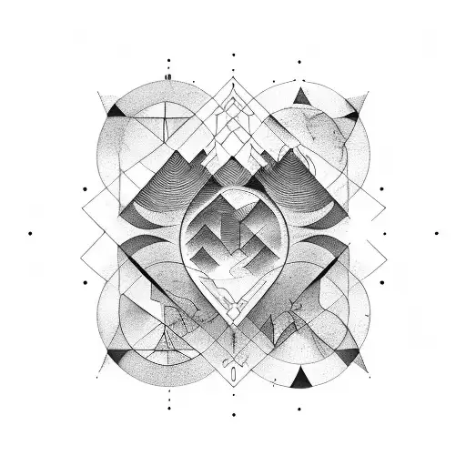 A Typographic Design Incorporating Elements Of Nature And Geometry