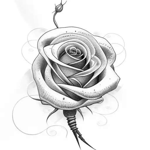 A Red Rose Entwined With A Black Scorpion
