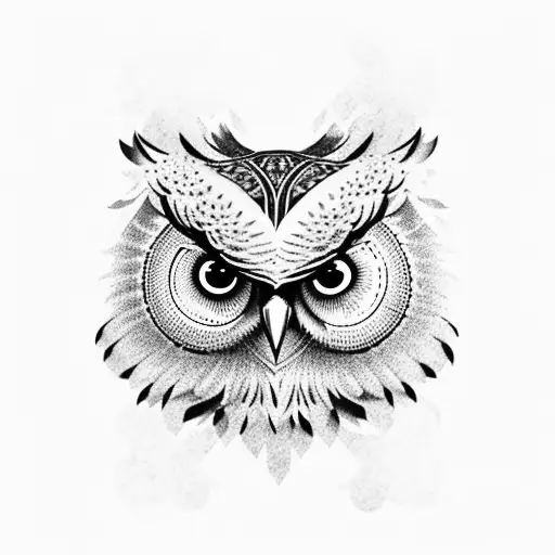 Owl With Aqua Eye