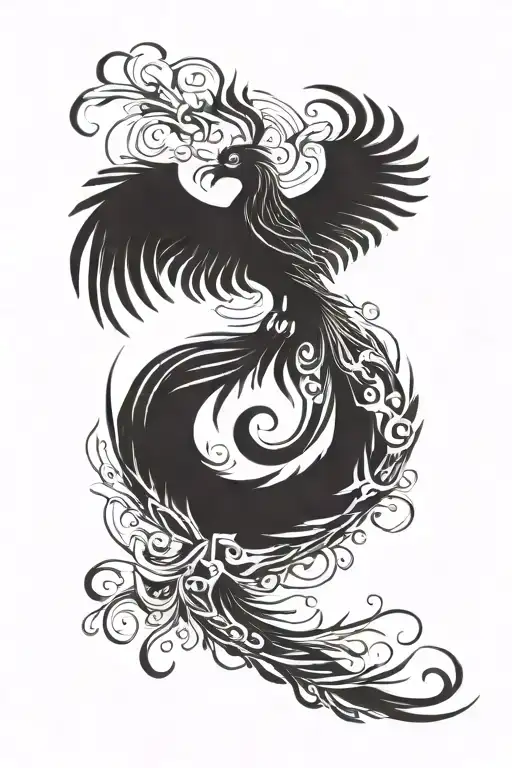 A Phoenix Symbolizes Rebirth And Overcoming Struggles Incorporate Elements That Represent