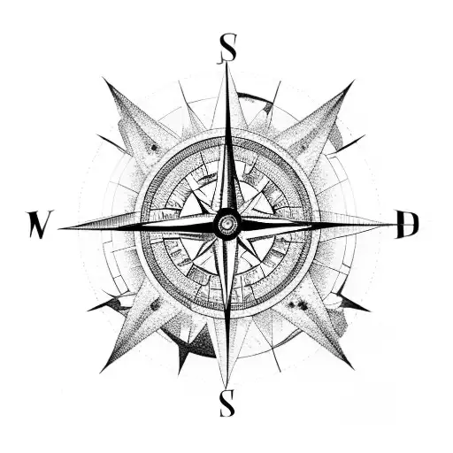 A Compass Made Of Rocks And Minerals