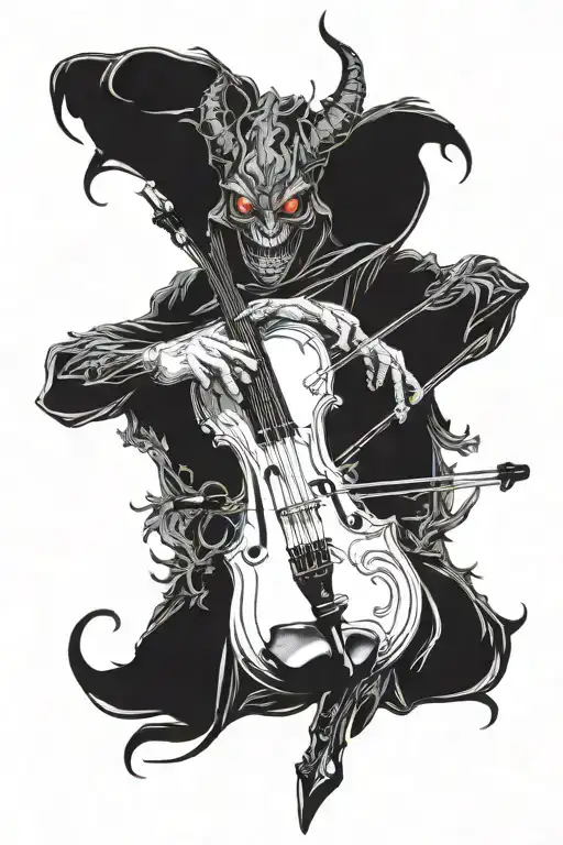 Evil Demon Playing Violin