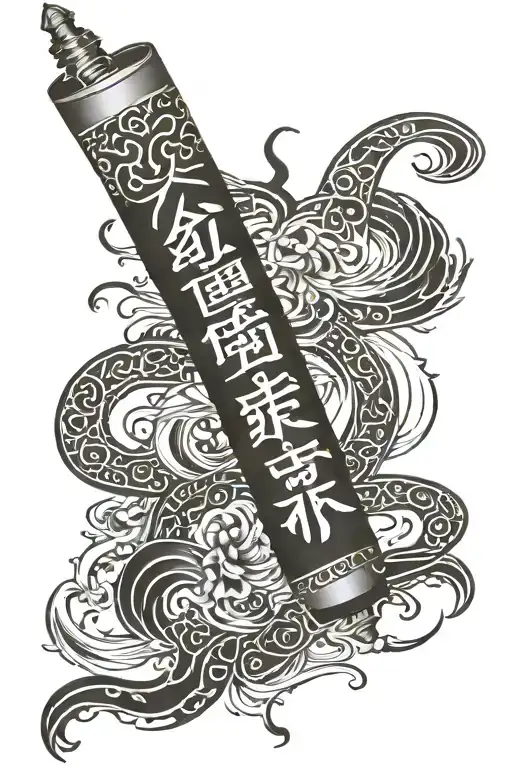 Korean Writing Self Improvement Scroll Wrapped