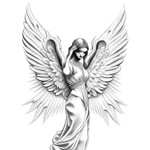 Italian Engraving Fallen Angel